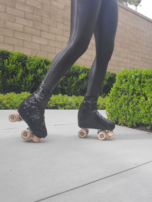 Onyx Sequin Roller Skate Boot Cover/Huggie