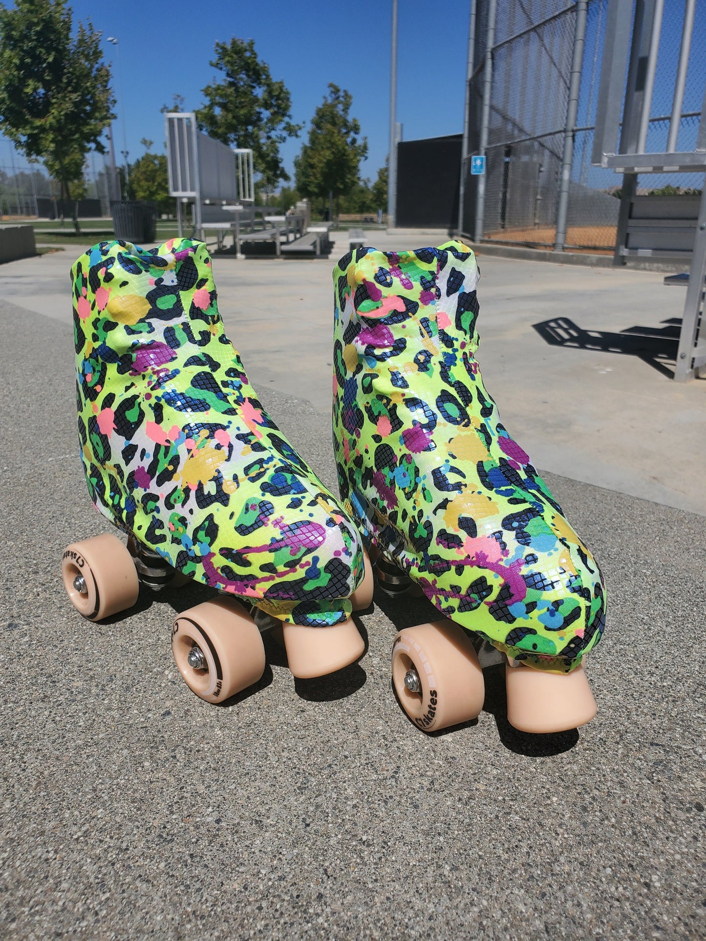 Electric Leopard Roller Skate Boot Cover