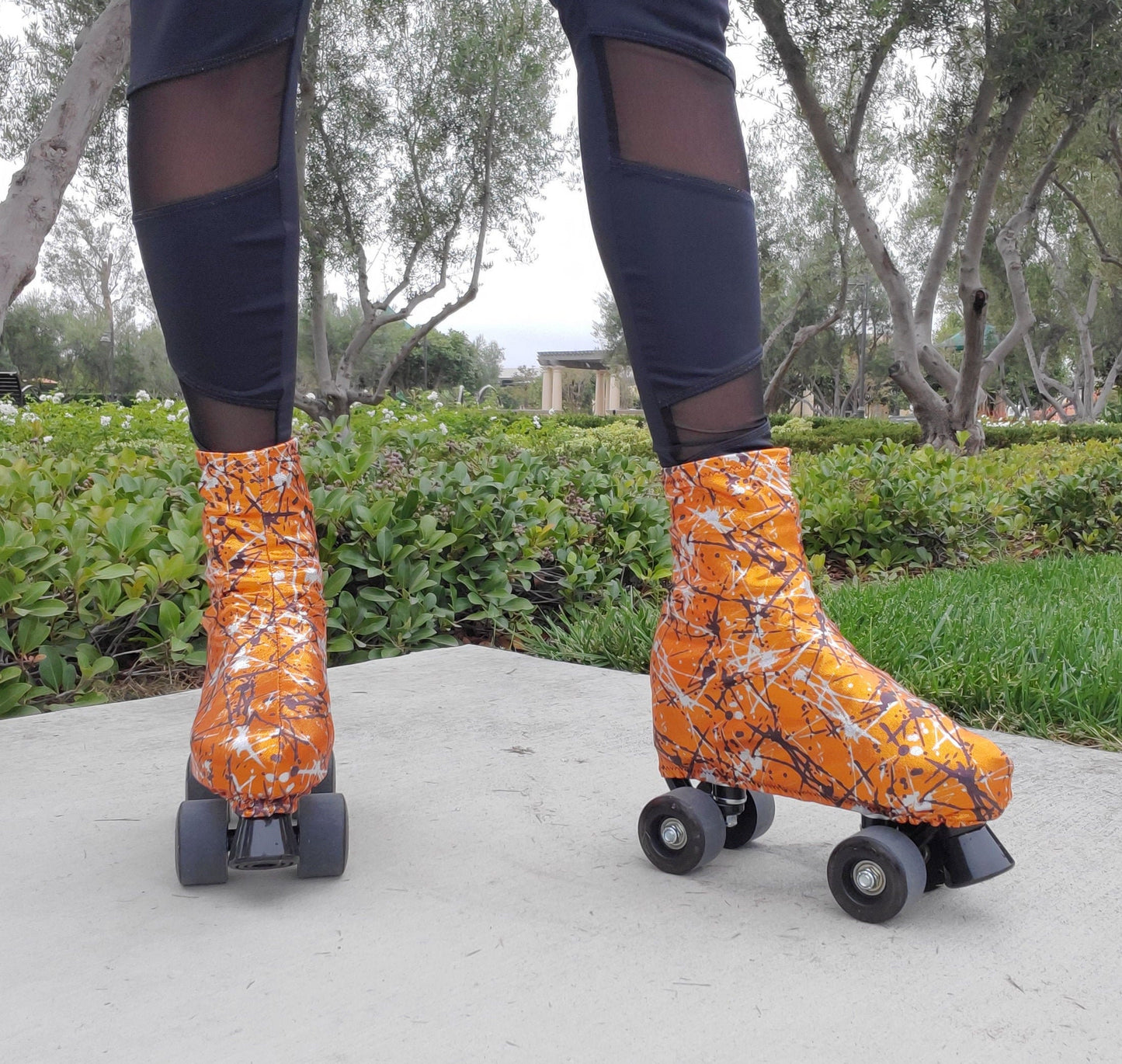 Abstract Splatter Metallic Foil Roller Skate Boot Covers/Huggies (Limited Edition/Halloween)