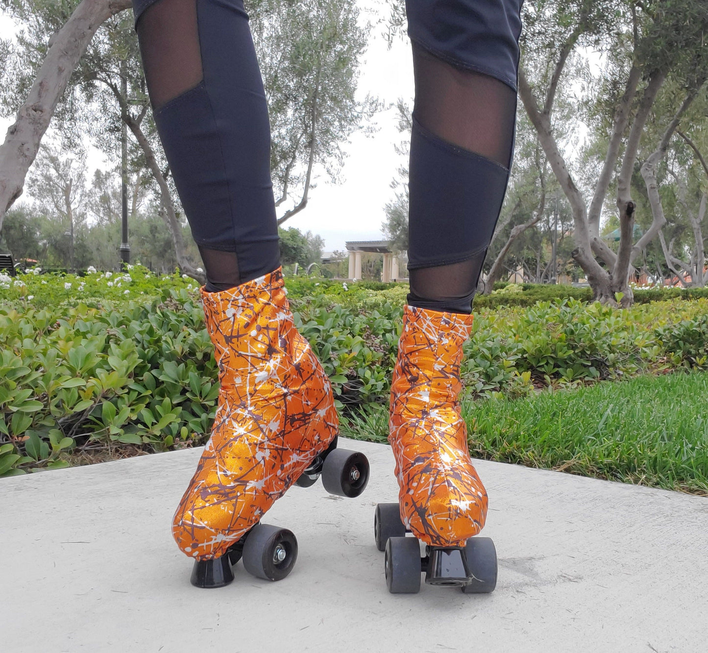 Abstract Splatter Metallic Foil Roller Skate Boot Covers/Huggies (Limited Edition/Halloween)