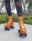 Abstract Splatter Metallic Foil Roller Skate Boot Covers/Huggies (Limited Edition/Halloween)