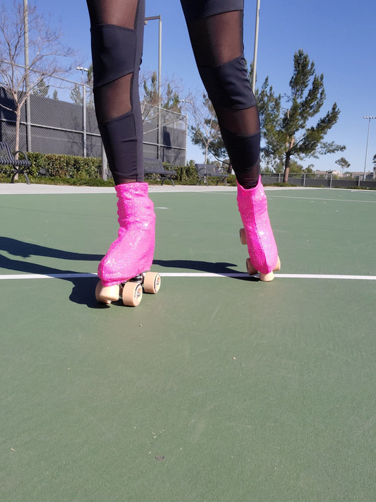 Think Pink Sequin Roller Skate Boot Covers/Huggies